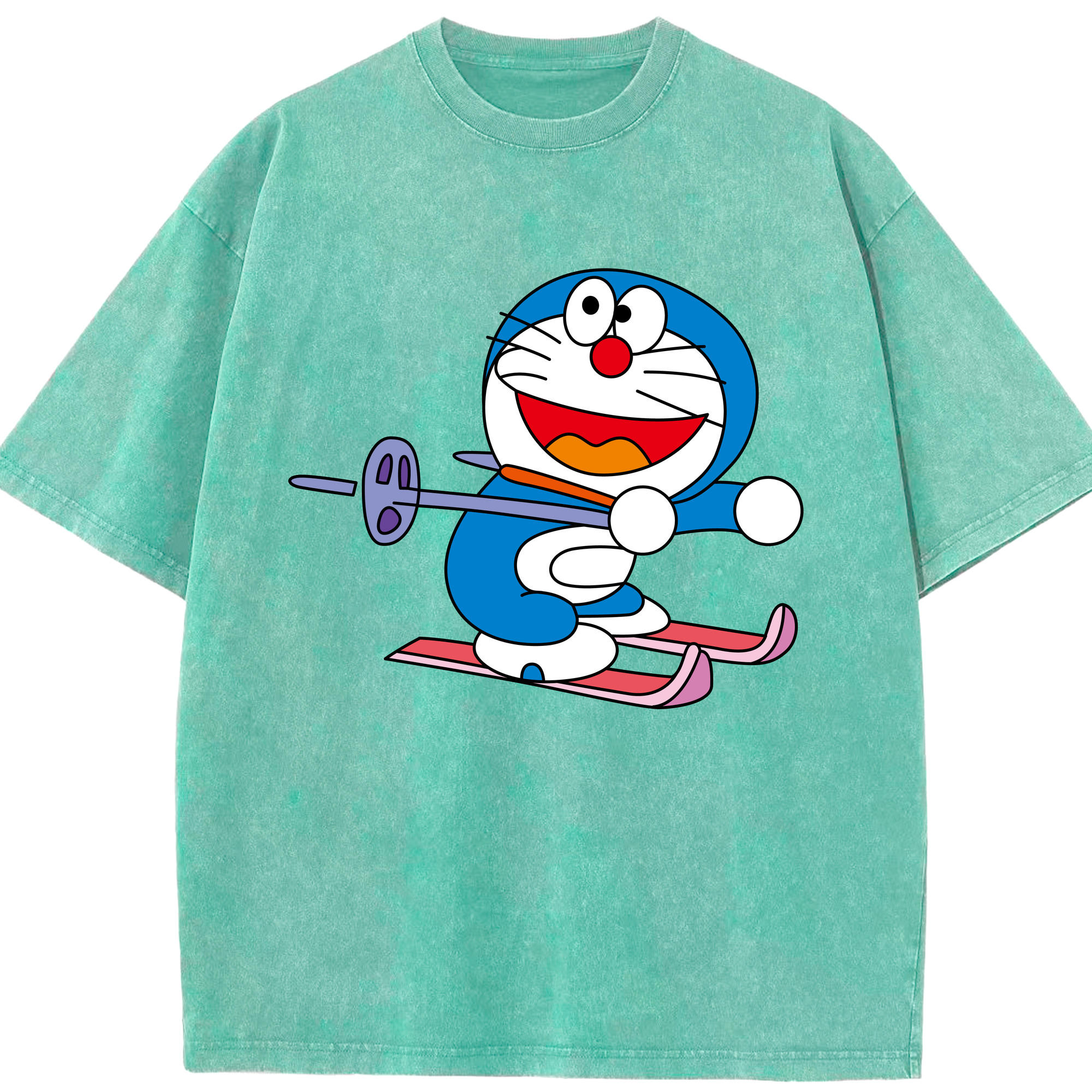 （画像用） ドラえもん Doraemon 綿100% ヴィンテージ風 半袖Tシャツ（フロントプリント）
